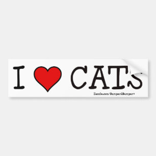 I HEART CATS BUMPER STICKER
