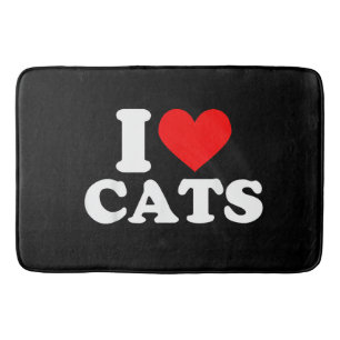 I Heart Cats - I Heart Cats I Love Cats Bath Mat
