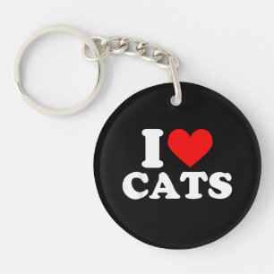 I Heart Cats - I Heart Cats I Love Cats Keychain