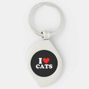 I Heart Cats - I Heart Cats I Love Cats Keychain
