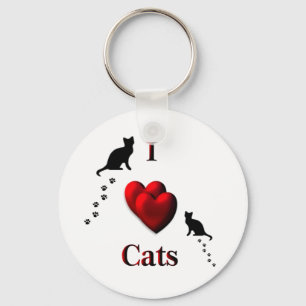 I Heart Cats Keychain