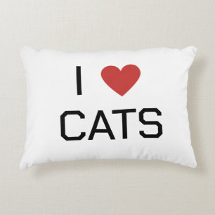 I Heart Cats Message Accent Pillow