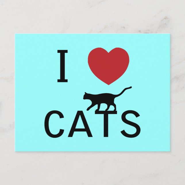 i heart cats postcard (Front)