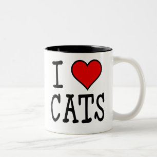 I Heart Cats Two-Tone Coffee Mug