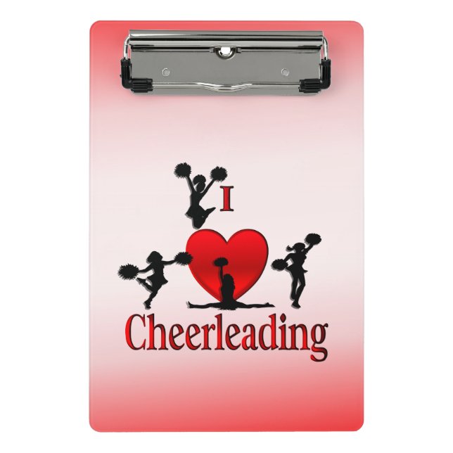 I Heart Cheerleading Mini Clipboard (Front)