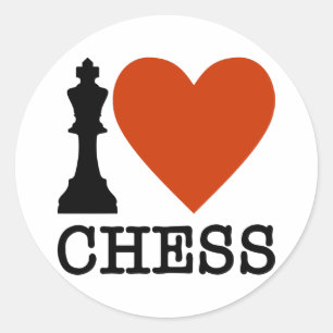 I Heart Chess Classic Round Sticker