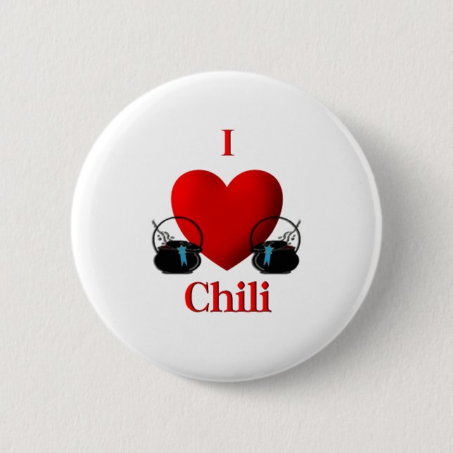 I Heart Chili 2 Inch Round Button (Front)
