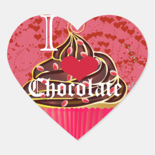 I Heart Chocolate-I Love Chocolate Heart Sticker