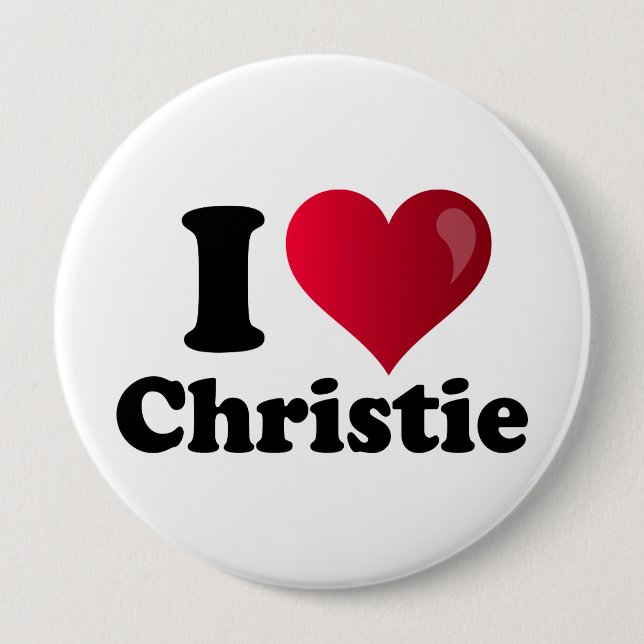 I Heart Chris Christie 4 Inch Round Button (Front)
