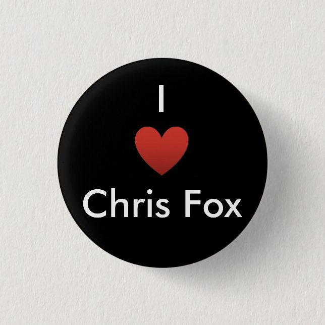 I Heart Chris Fox Button [Black] (Front)