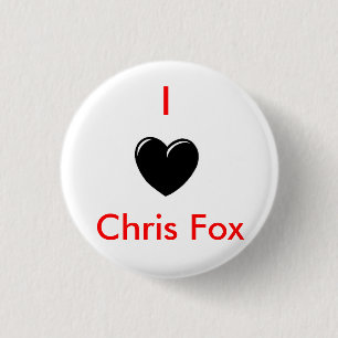 I Heart Chris Fox Button [White; Style 1]