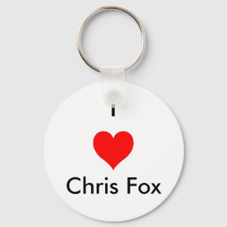 I Heart Chris Fox Keychain [White; Style 2]