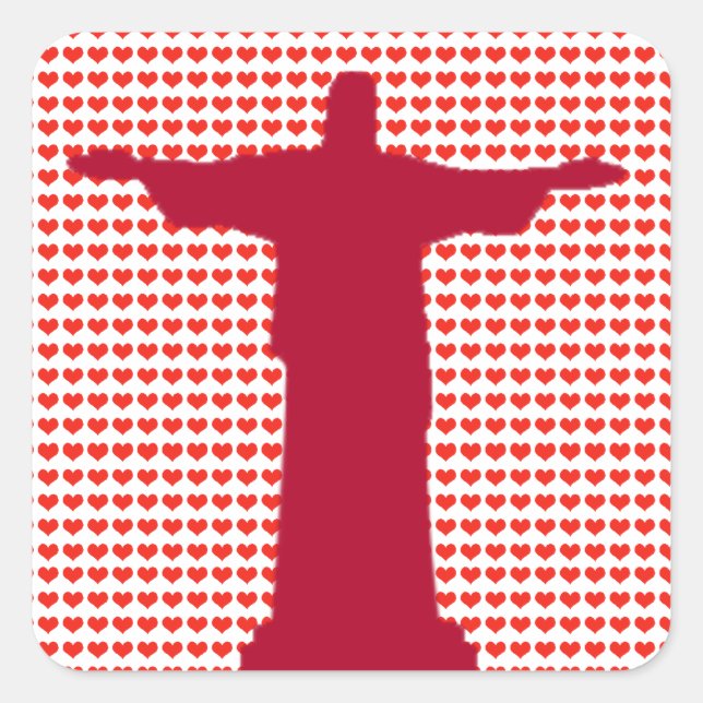 I heart Christ Square Sticker (Front)