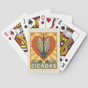 I Heart Cicadas Playing Cards