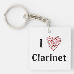 I Heart Clarinet - Music Instrument Keychain
