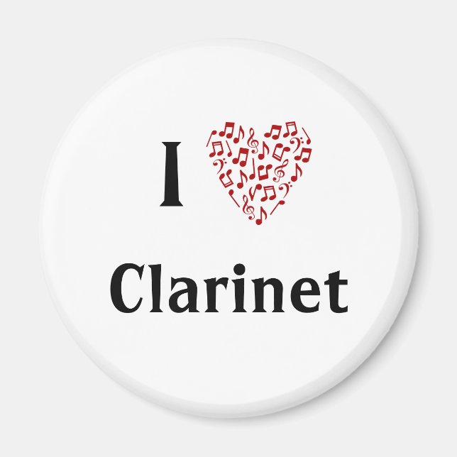 I Heart Clarinet - Music Instrument Magnet (Front)