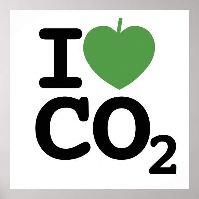 I heart CO2 - I leaf carbon dioxide Poster (Front)
