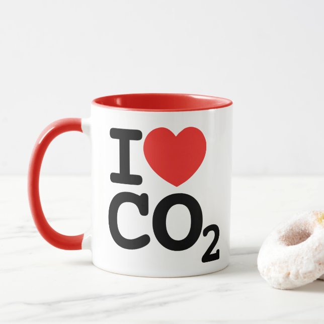 I Heart CO2 I love carbon dioxide environmentalist Mug (With Donut)