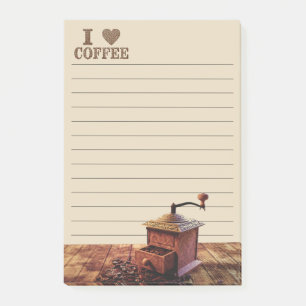 I Heart Coffee And Coffee Grinder Post-it Notes
