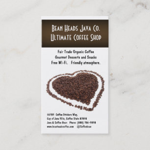 I Heart Coffee! Heart Shaped Coffee Beans Business Card