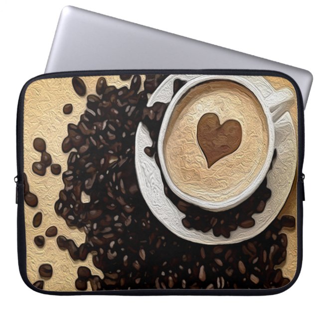 I Heart Coffee Laptop Sleeve (Front)