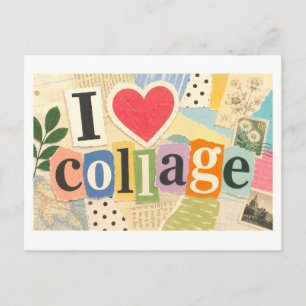 "I [Heart] Collage" Postcard