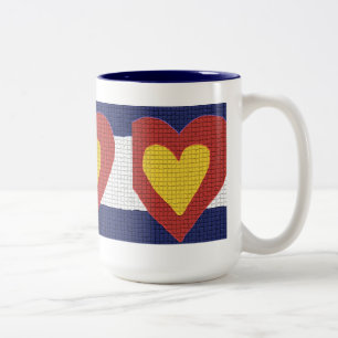 I heart Colorado Flag Products! Two-Tone Coffee Mug