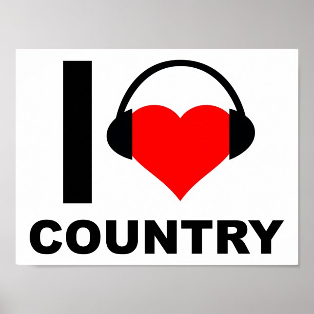 I Heart Country Funny Poster (Front)