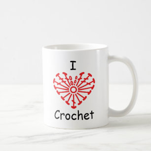 I Heart Crochet -Heart Crochet Chart Pattern Coffee Mug