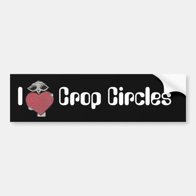 I Heart Crop Circles Alien Bumper Sticker (Front)