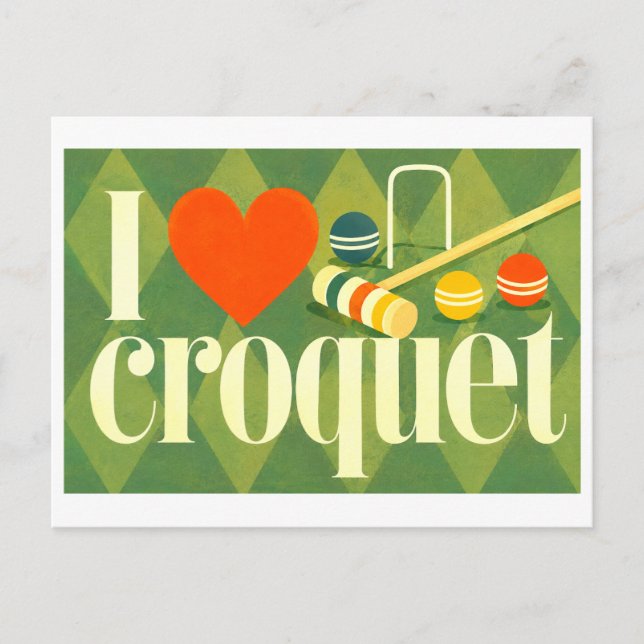 "I [Heart] Croquet" Postcard (Front)