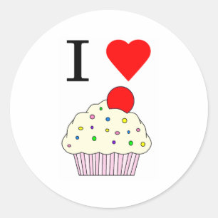 I heart Cupcakes Classic Round Sticker