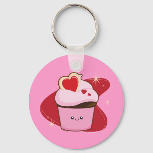 I Heart Cupcakes Keychain