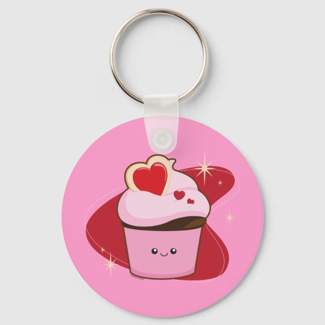 I Heart Cupcakes Keychain (Front)