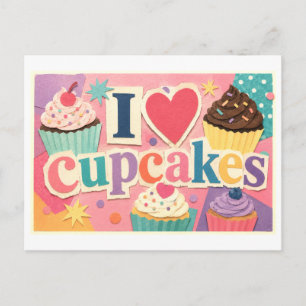 "I [Heart] Cupcakes" Postcard