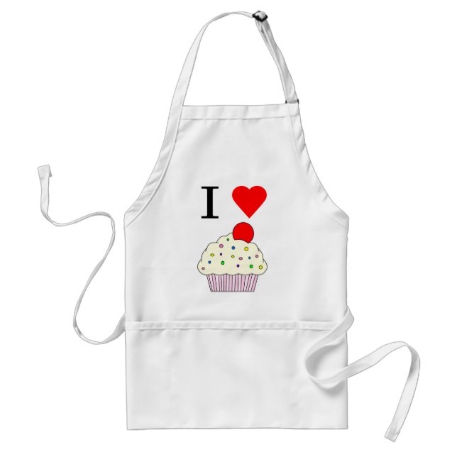 I heart Cupcakes Standard Apron (Front)