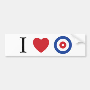 I heart curling bumper sticker