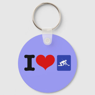 I Heart Curling Keychain
