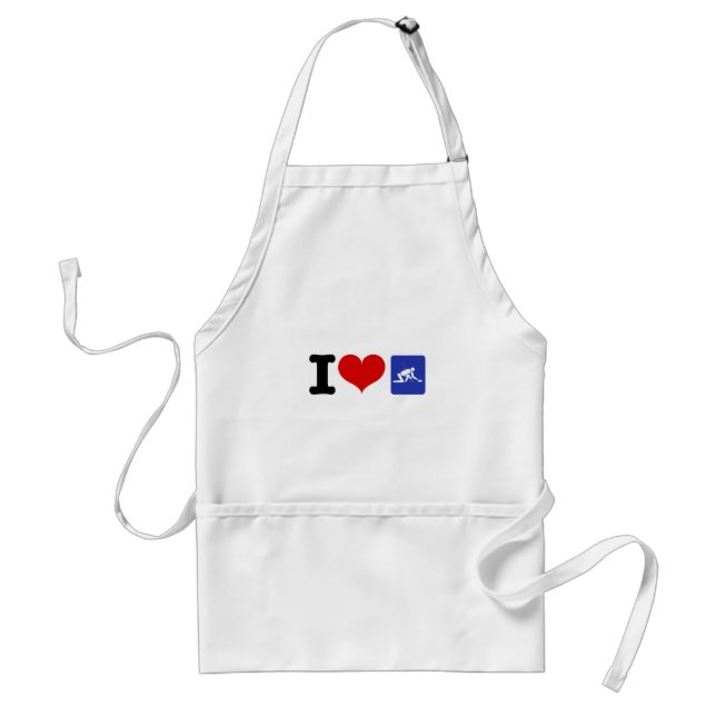 I Heart Curling Standard Apron (Front)