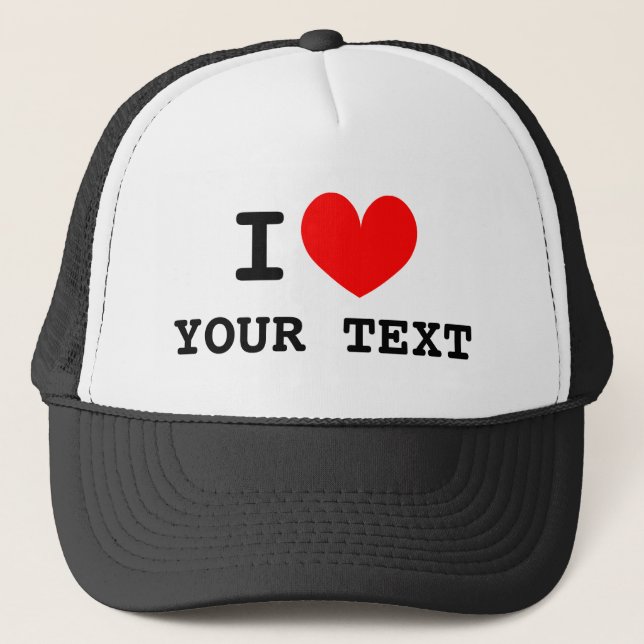I heart custom I love trucker hat (Front)