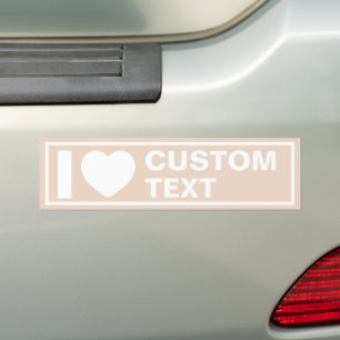 I Heart Custom Modern Minimalist Bumper Sticker