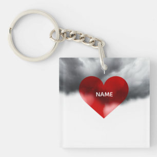I Heart Custom Name Keychain