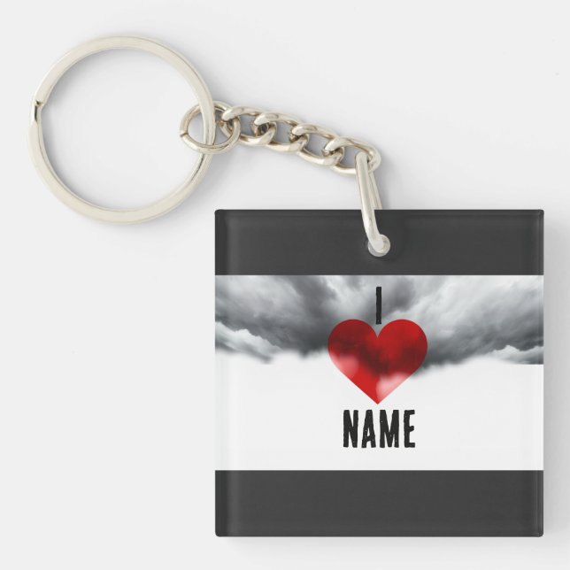 I Heart Custom Name Keychain (Front)