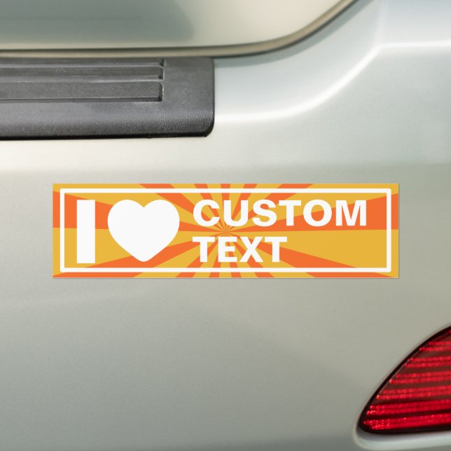I Heart Custom Retro Bumper Sticker (On Car)