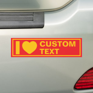 I Heart Custom Template Retro Bumper Sticker
