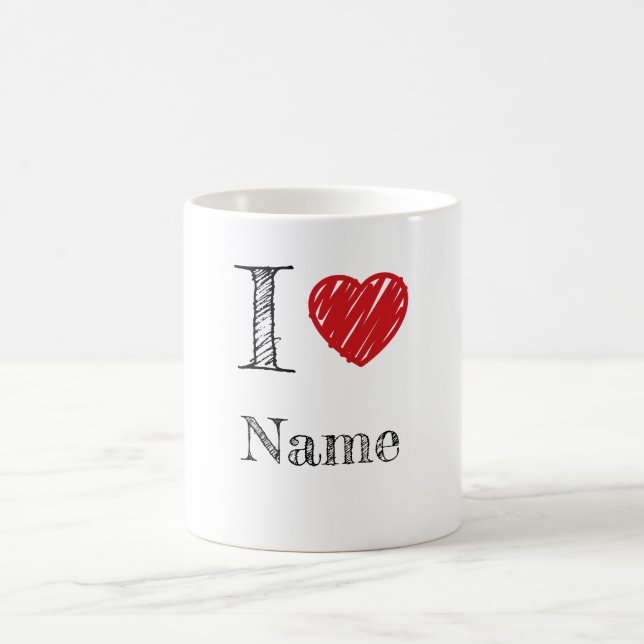 I HEART (customizable name) Coffee Mug (Center)