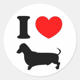 I Heart Dachshund Classic Round Sticker