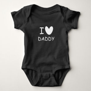 I heart daddy funny black baby bodysuit creeper