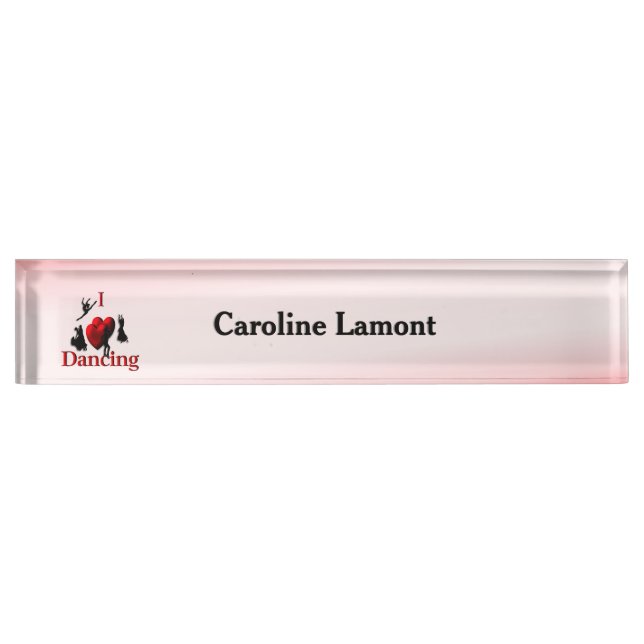 I Heart Dancing Personalized Nameplate (Front)