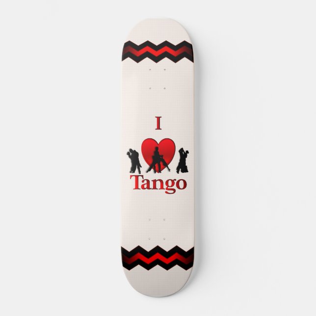 I Heart Dancing Tango Skateboard (Front)